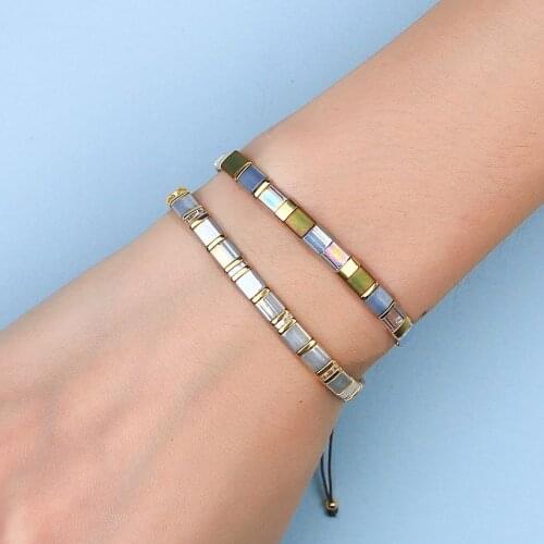 KELITCH New TILA Beads Bracelet Strand Handmade Stack Adjustable Friendship Candy Colors Charm Jewelry For Women Bracelets