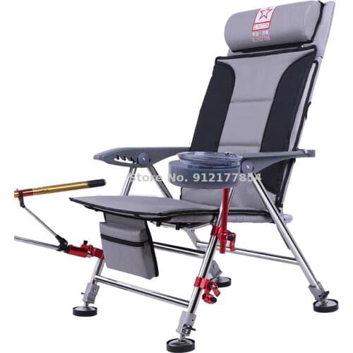 Fishing Chair New Thickened Fishing Chair Portable Folding Multifunctional Reclining Seat All Terrain Fishing Bench Fishi