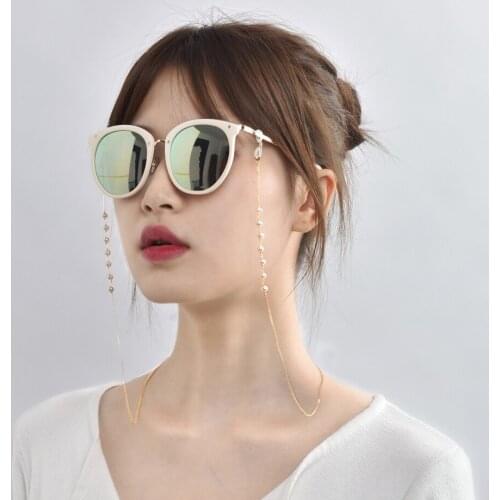 NYMPH Natural Freshwater Pearl Handmade Glasses Chain Genuine 14K Gold Injection Chain for Women Fine Jewelry Gift YJ10004