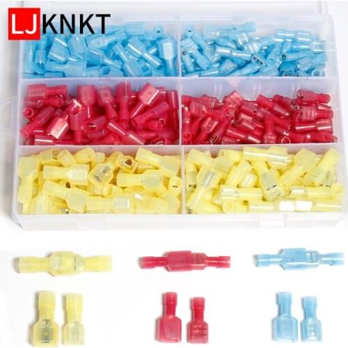 Mixted Spade Crimp Terminal insulating Female Male Connector Wire Butt Splice Nylon brass tool