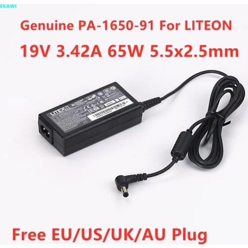 Genuine 19V 3.42A 65W 5.5x2.5mm LITEON PA-1650-90 PA-1650-91 AC Adapter For ASUS X54H X54C A45VS A52 Laptop Power Supply Charger