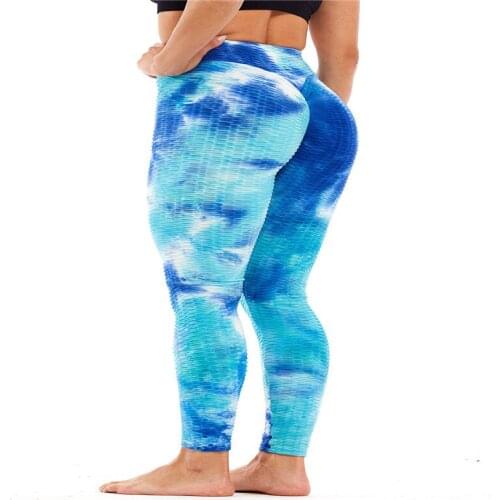 Popular in Europe and the USA ink jacquard pants tie-dye bubble pants slimming body lift buttock exercise fitness yoga pant