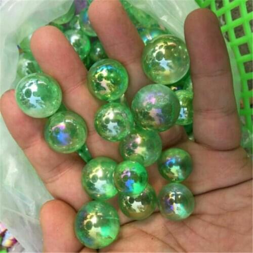 Natural minerals sphere green aura angel quartz crystal balls for decoration