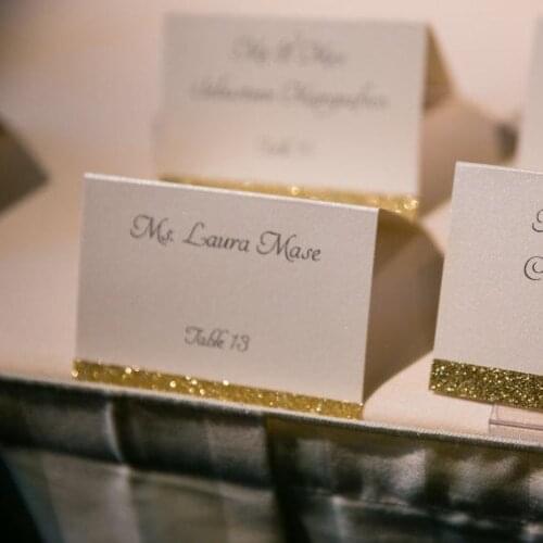 Glitter Gold and White Table Number Card Name Place Card for Wedding/ Engagement/Birthday Party Table Decoration 50pcs/lot