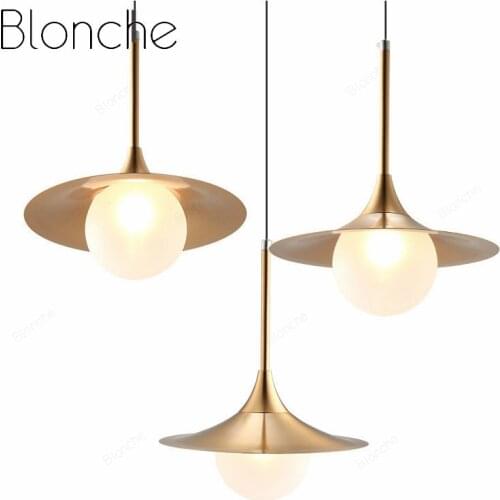 Modern Gold Metal Pendant Light Fixtures Glass Hanging Lamp for Bedroom Living Room Kitchen Bar Home Decor Led Lamp Luminaire