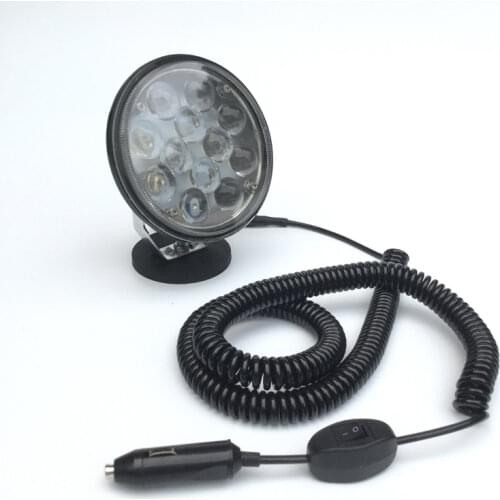 1pc 60w Led Spot headlights Magnets Mounts holder 8m Spring wire + on/off switch Offroad Spotlight kit for 4x4 truck ATV SUV