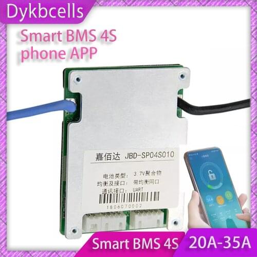 Smart BMS 4S 12V Li ion Lipo Polymer Lifepo4 Lithium Battery Protection Board balance 20A 30A 35A Bluetooth Phone APP PC monitor