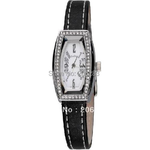 JA-676 Fashion originality quartz watch women watch leather watch with crystal 1pc+free shipping