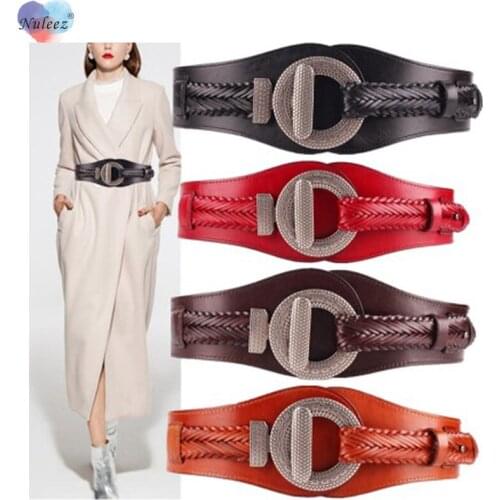 Nuleez Real Leather Obi Belt Women Corset Ladies for Coat and Dress Seasons Useful Cummerbunds Clothes Accessory Fashion Vintage
