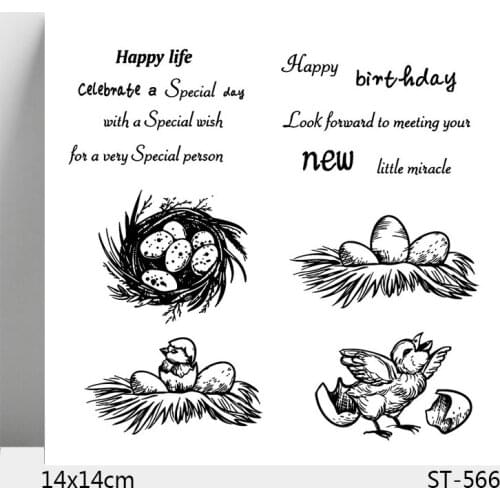 ZhuoAng New Life / Happy Birthday Clear Stamps For DIY Scrapbooking/Card Making/Album Decorative Silicon Stamp Crafts