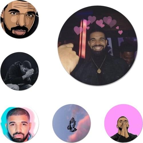 DRAKE RAPPER Icons Pins Badge Decoration Brooches Metal Badges For Backpack Decoration 58mm