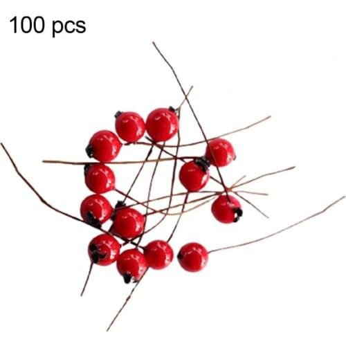 100Pcs/Bag Creative Artificial Berries Beautiful Ornamental Nice-looking Handmade Imitation Fruits Berries for Wedding Festival