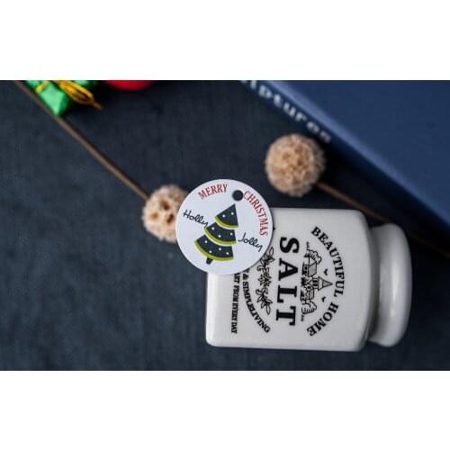 200 pcs 3.5cm round paper label New years gifts Gift tag Commodity label Christmas decorations product label christmas tree