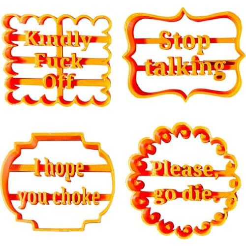 4-Styles Biscuit Cookie Mold With Good Wishes Mould