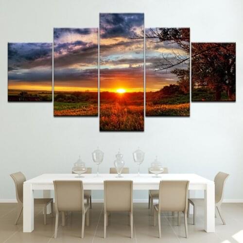 5 panel paintings modular on the Wall panels for the Living room art landscapes Sunset Canvas Painting Home Decor Posters