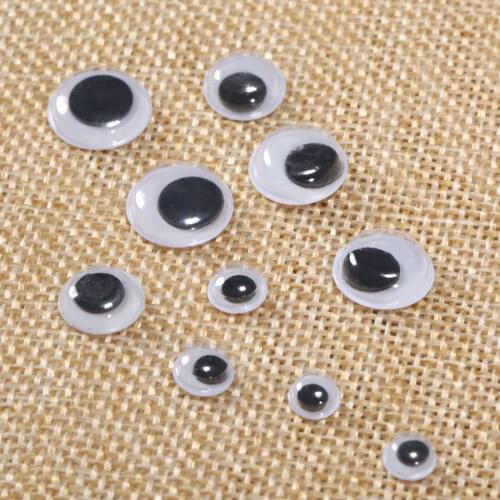 500Pcs Assorted Size Plastic Googly Eyes Art Craft Doll Toy Animal Wobbly Wiggly Stickers Eyes Embellishment Scrapbooking 6-13mm