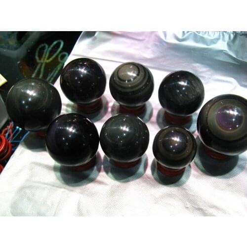 8 Natural rainbow obsidian Crystal quartz Polished sphere ball