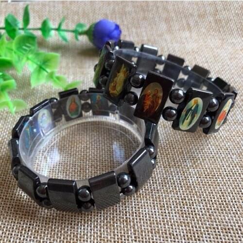 32pcs Magnetic function health care magnetic therapy bracelet accessories gift,religious icon bracelet, saint bracelet