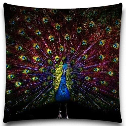 Peacock pattern Bird animals cotton polyester Square cushion cover sofa home decor Decorative throw pillow case