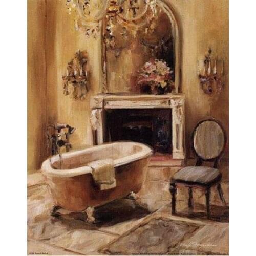 5D Diamond Embroidery Bathtub Diy Diamond Mosaic Pictures Living Room decor Diamond Painting cross stitch Bathroom view