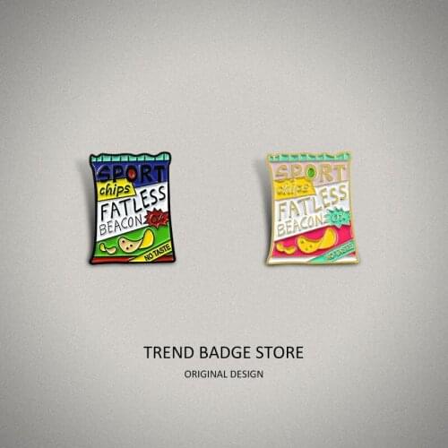 Fatless Beacon No Taste Is a Creative Fat-Free Snack Enamel Label Pins Brooches Omn Clothes Shirt Badge Clothes Accessories