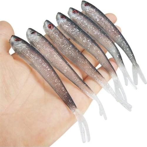 FISHINAPOT 5PCS/lot Silver Soft Baits 2g 4g 7g Silicone Swimbaits isca Fishing Lure Quality Bass Carp Artificial Wobblers Flying