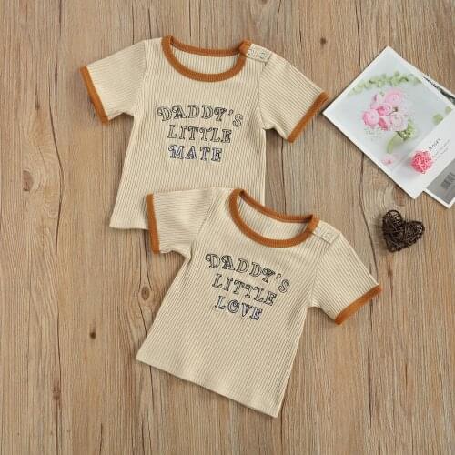 Family Match T Shirts Tops Parent-child Wear Letter Print Short Sleeve Brother Tops