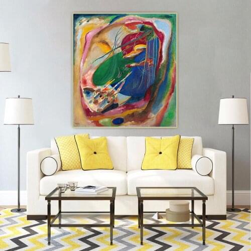 Holover Canvas Oil Painting Wassily Kandinsky"Picture With Three Spots(1914)"Western Art Decor Poster Aesthetic Home Decoration