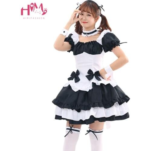 Cute Anime Cosplay Dress Girls Kawaii Clothes Lolita French Maid Costume Vintage Fancy Princess Halloween Party Roleplay Outfit