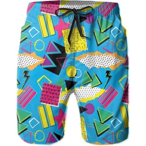 Mens Boys 80s 90s Swim Trunks Quick Dry Swim Suits Summer Boardshorts With Mesh Lining And Pockets