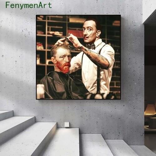 Funny Van Gogh Wall Poster And Print Character Decorative Paintings Modern Wall Art Canvas Pictures For Living Room Home Decor