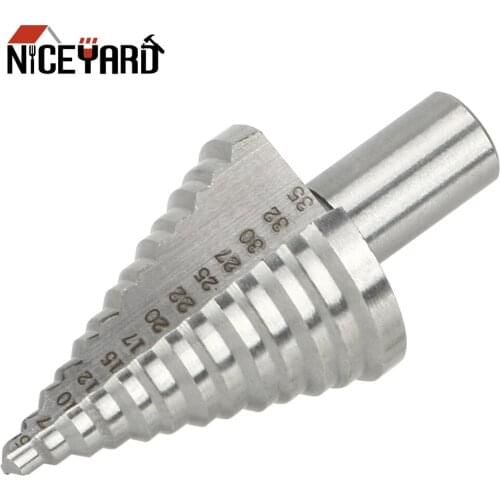 NICEYARD Wood Metal Drilling Power Tools Hole Cutter Drill Tool 13 Step Cone Drill Bits 5-35 mm Fluted Edges HSS Step Drill Bit