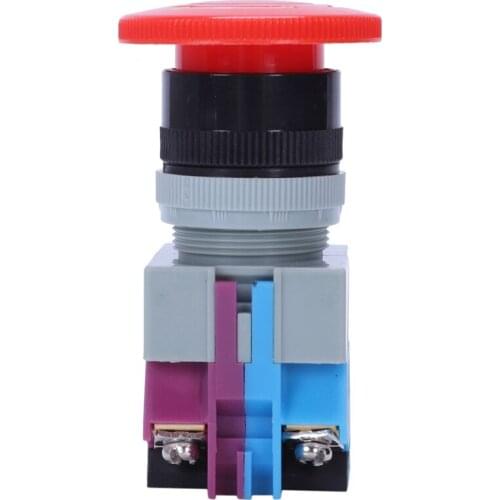 AC 600V 10A Red Mushroom Emergency Stop Push Button Switch 22mm NO NC