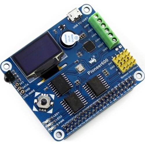 Pioneer600 Raspberry Pi Expansion Board Supports Raspberry Pi A+/B+/2B/3B/3B+ with CP2102, OLED Components All-in-One