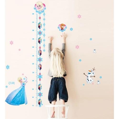 Princess Cartoon Height Sticker Girl Childs Room Decorative Wallpaper Home Nursery Decor Growth Chart Decal DIY Mural Kids Gift