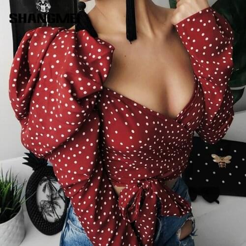 SHANGMEI Polka Dot Blouses