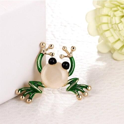 Trendy Animal Frog Brooch Pins Crystal Brooches Women Decoration Clothes Accessories Wedding Jewelry Brooches For Girls Badges