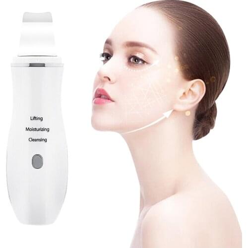 Ultrasonic Skin Scrubber Black Head Deep Remover Negative Ion Spot Spatula Cleaner Anti Acne Electric Face Cleansing Machine F30