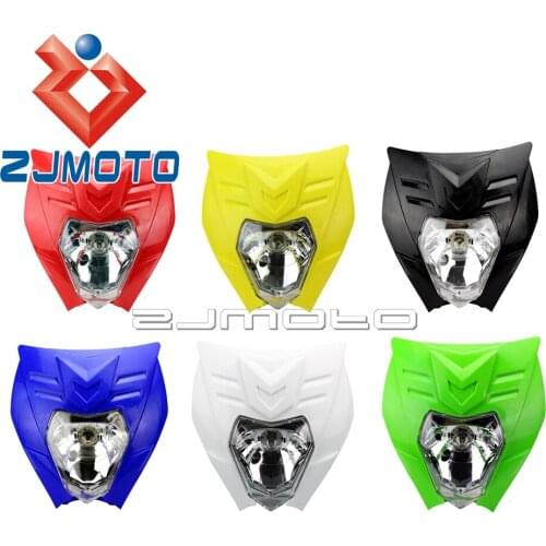 Universal Dirt Bike Headlight Fairing Plastic Motocross Headlamp Mask Head Light For Honda Yamaha Suzuki Kawasaki