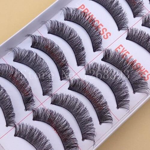 YOKPN Slim Thick False Eyelashes Holiday Makeup Natural Cross Eyelashes High-quality Natural Stage Makeup False Eyelashes