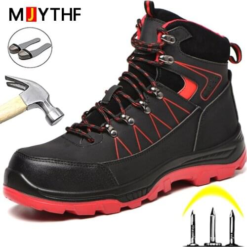 Safety Shoes Men Plush Warm Winter Boots Men Indestructible Work Shoes Hiking Boots Outdoor Work Sneakers Male Industrial Shoes