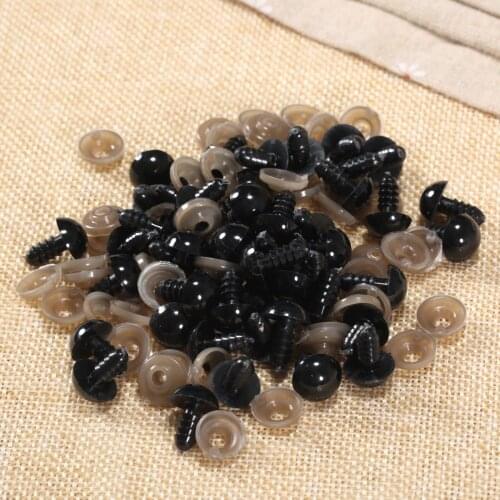 100 Sets 6-20mm Black Plastic Safety Eyes with Washers For Teddy Bear/Dolls/Toy Animal/Felting Safety Eyes for DIY Sewing Making