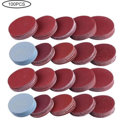 100PCS Sanding Discs Headlight Restoration Sandpaper Aluminum Oxide Sander Pad for Furniture Grinding Jade Polishing Tools Set