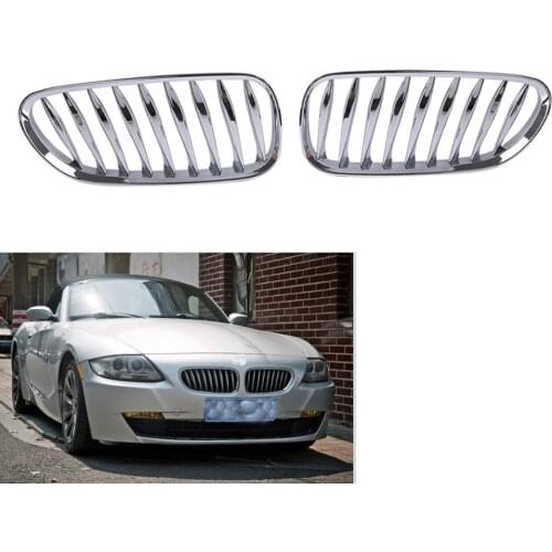 2Pcs Chrome Sporty Front Grille Fit For BMW E85 E86 Z4 03-07 Coupe Convertible