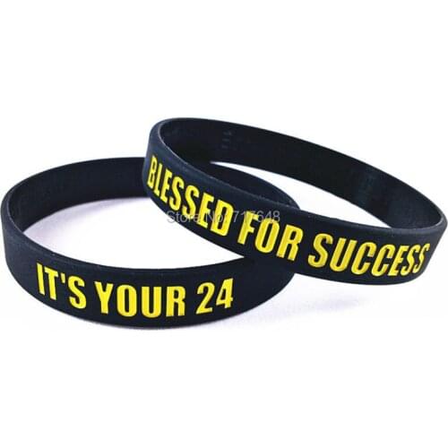 300pcs black white its your 24,blessed for success wristband silicone bracelets free shipping by FEDEX