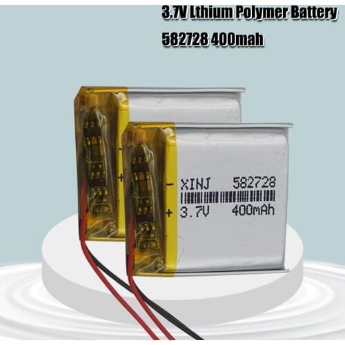 400mAh 3.7V 582728 Lithium Polymer Li-Po li ion Rechargeable Battery For smartwatch GPS PDA notebook Bluetooth speaker mp4