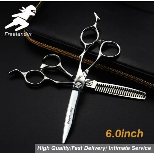 6 inch Professional hair Barber scissors set straight scissors and curved pieces hair care & styling