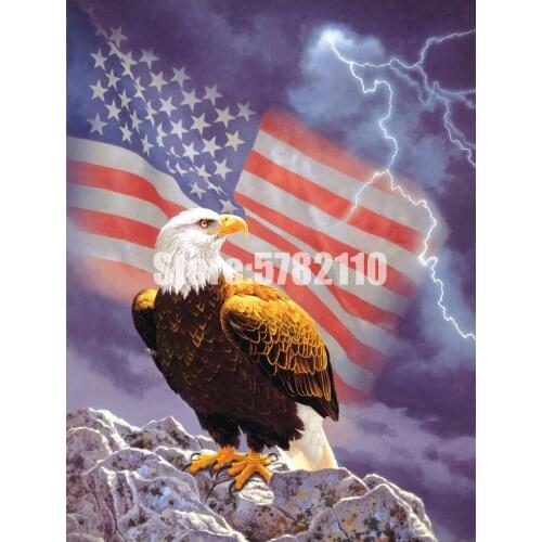 Diamond Embroidery animal eagle Patriotic Full Square Diamond Painting Cross Stitch Picture Rhinestone Diamond Mosaic Home Decor