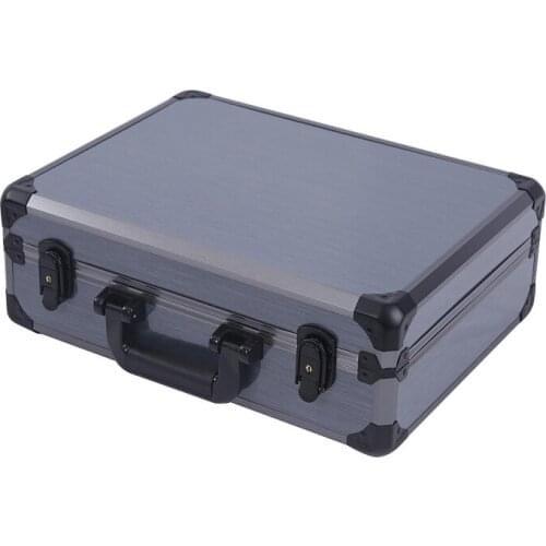Small size 385*285*123 mm Grey color Aluminium alloy tool case included pick pluck foam