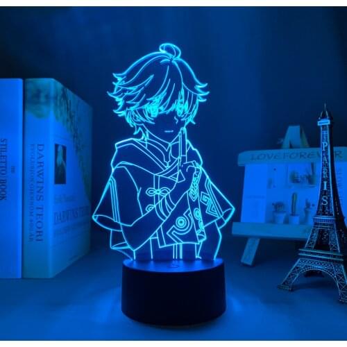 Game Led Night Light Genshin Impact Chongyun Figure for Room Decor Kids Birthday Gift Genshin Impact Table Led Lamp